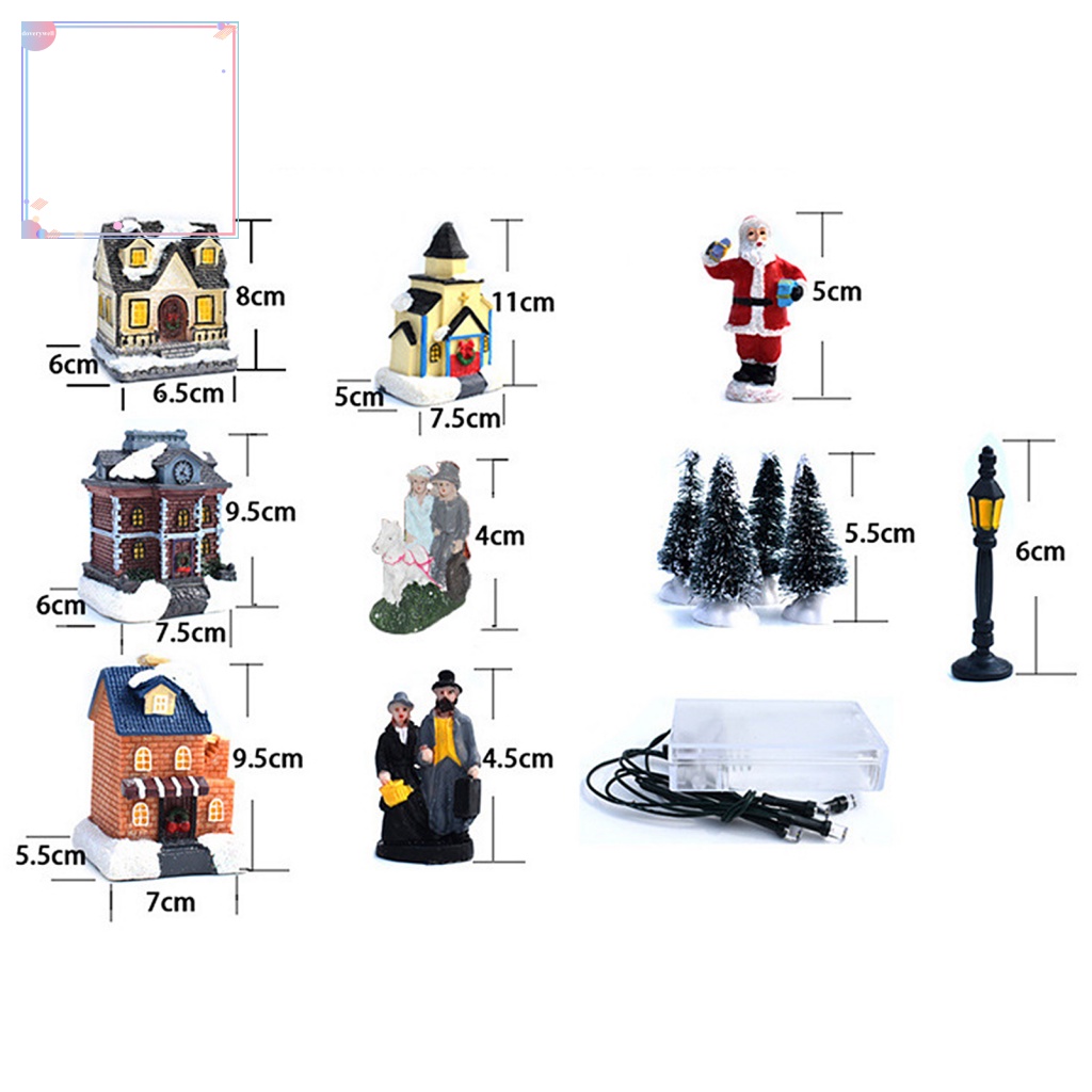 Bộ 10 Khuôn Làm Bánh Phát Sáng Hình Ngôi Nhà Giáng Sinh