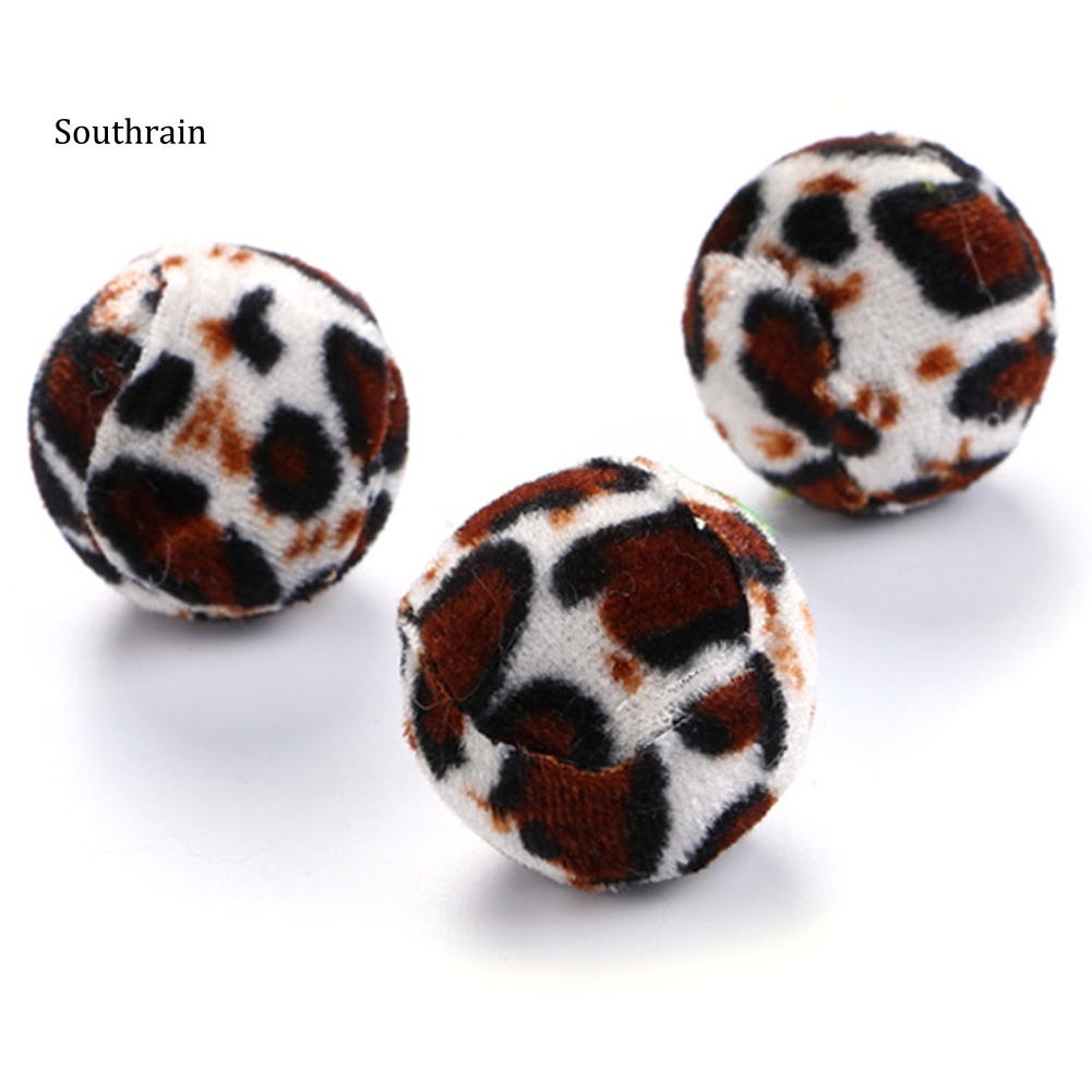 Bộ 5 Bóng Đồ Chơi Họa Tiết Da Báo / Ngựa Vằn Vui Nhộn Cho Mèo Cưng