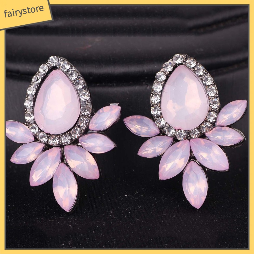 Bông Tai Giọt Nước Đính Đá Sang Trọng Cho Nữ