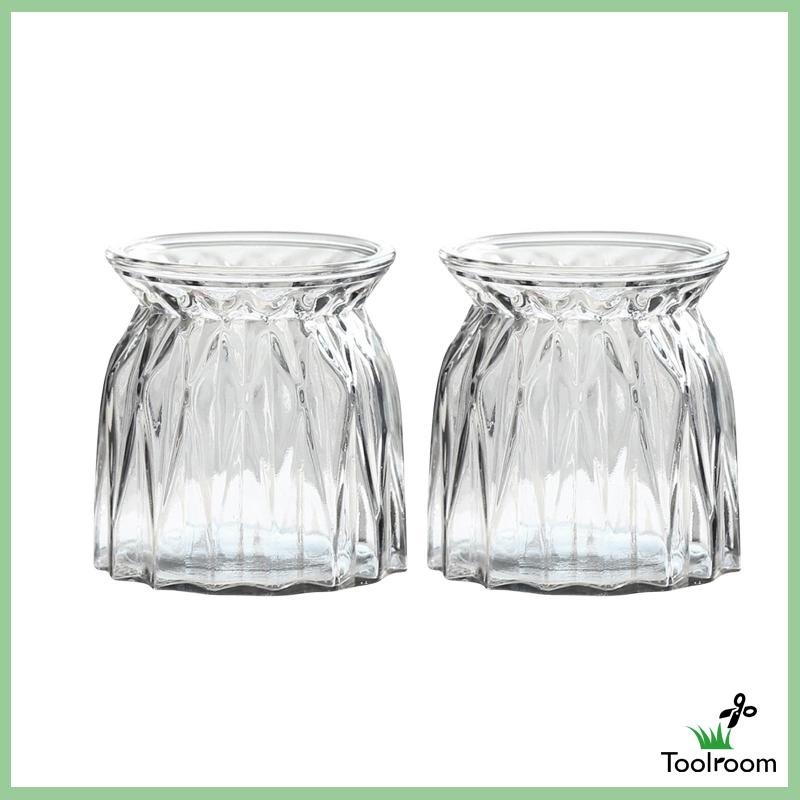 Bộ 2 Bình Hoa Bằng Kính Dùng Trang Trí Trong Nhà Hàng / Văn Phòng