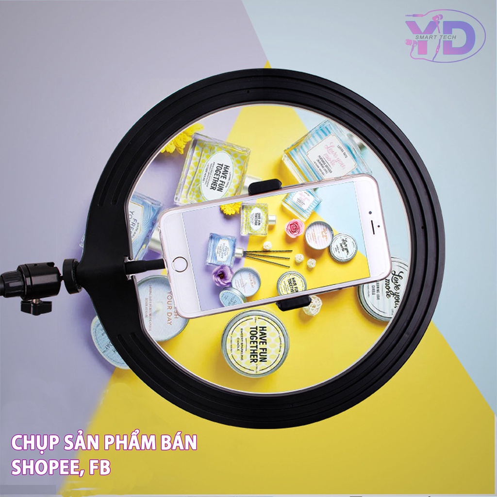 1.65M Cây Livestream Ydu Prenium tích hợp đèn kiêm chân quay video, chụp ảnh sản phẩm, Tripod kim loại chắc chắn