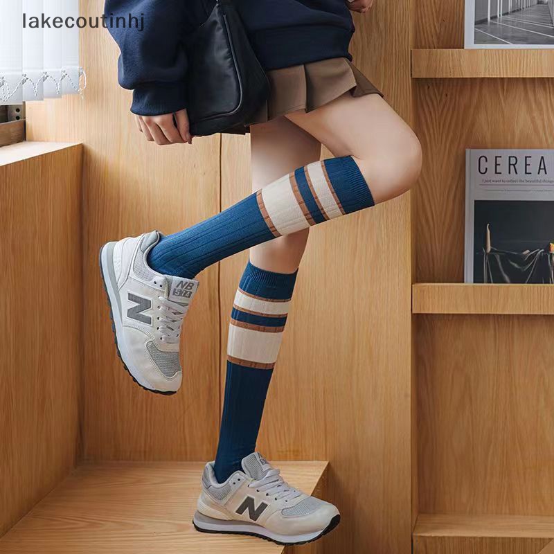 Đôi Vớ Dài Qua Gối Kẻ Sọc Nhiều Màu Thoáng Khí Thoải Mái Thời Trang Mùa Hè Cho Nữ