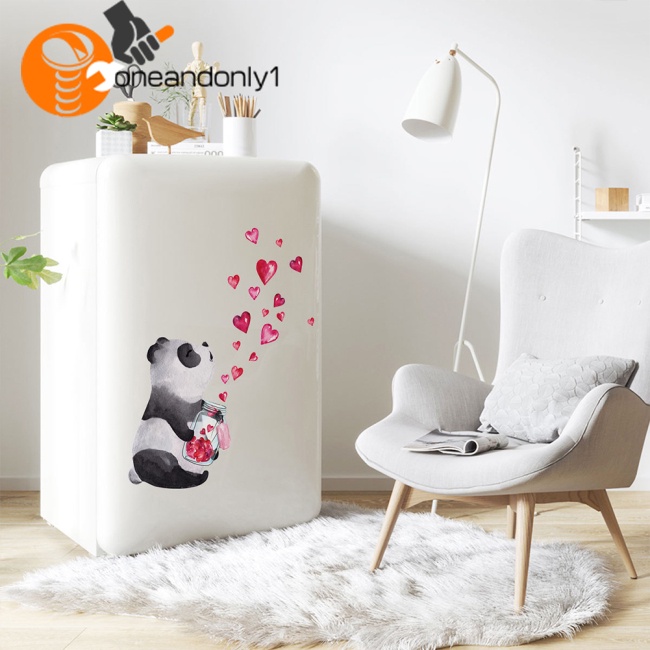 Nhãn Dán Tường Họa Tiết Gấu Trúc Vẽ Tay Phong Cách Trung Hoa Trang Trí Phòng Khách / Phòng Ngủ