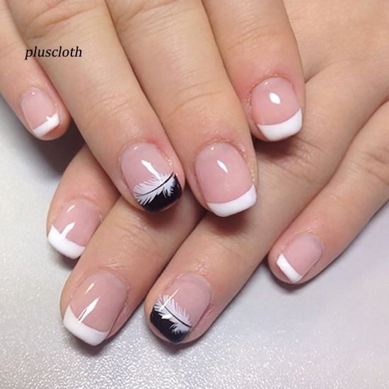 Bộ 2 Miếng Dán Móng Tay Hình Lông Vũ Thời Trang