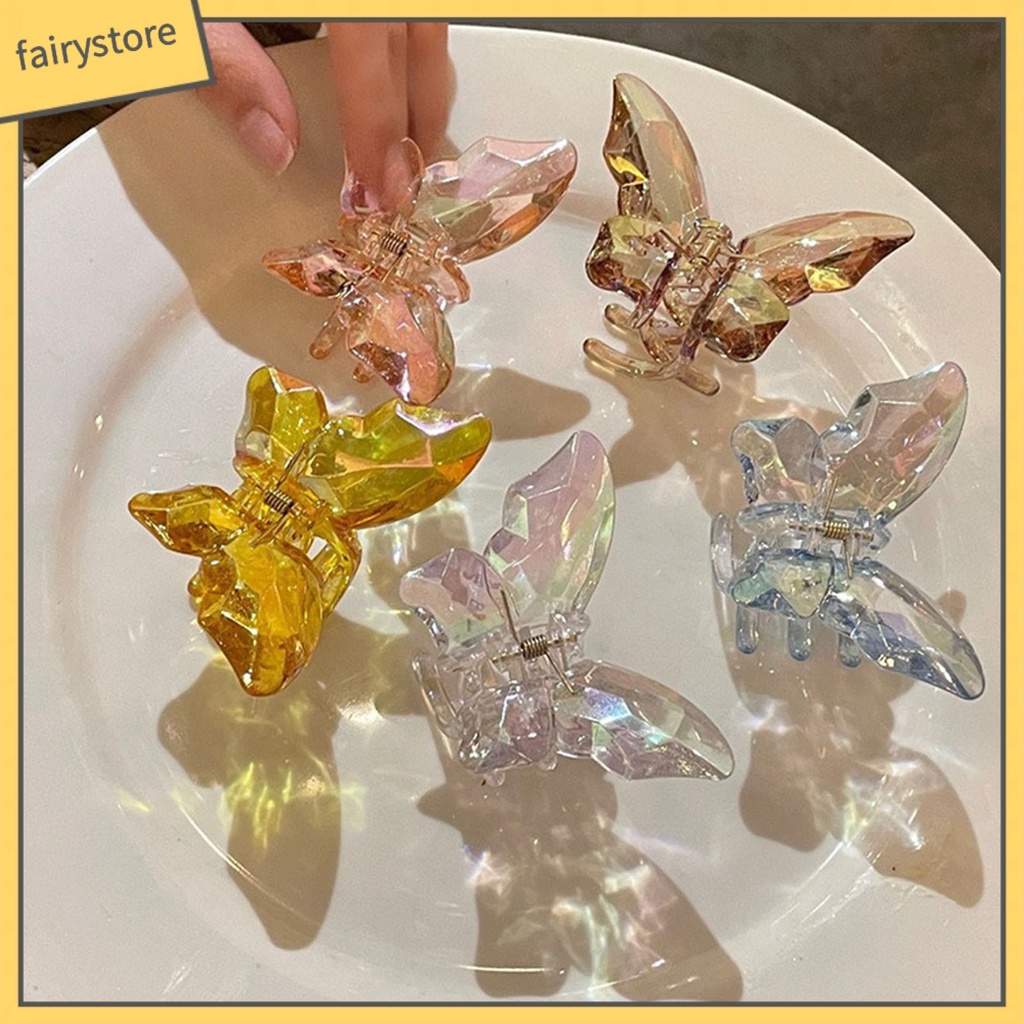 Kẹp Càng Cua Bằng Acrylic Trong Suốt Chống Trượt Tạo Kiểu Tóc