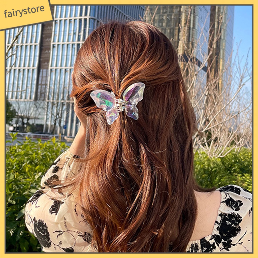 Kẹp Càng Cua Bằng Acrylic Trong Suốt Chống Trượt Tạo Kiểu Tóc