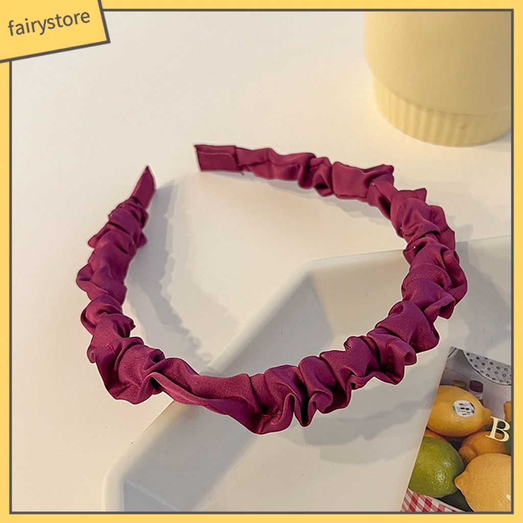 Băng Đô Cài Tóc Bằng Vải Mềm Co Giãn Màu Trơn Dành Cho Nữ