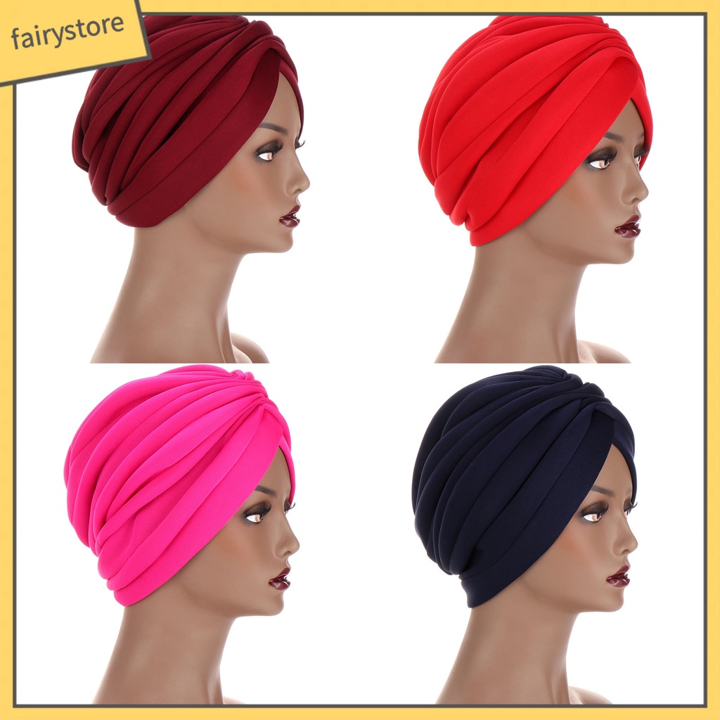 Mũ Turban Cotton Màu Trơn Dùng Hàng Ngày Cho Nữ