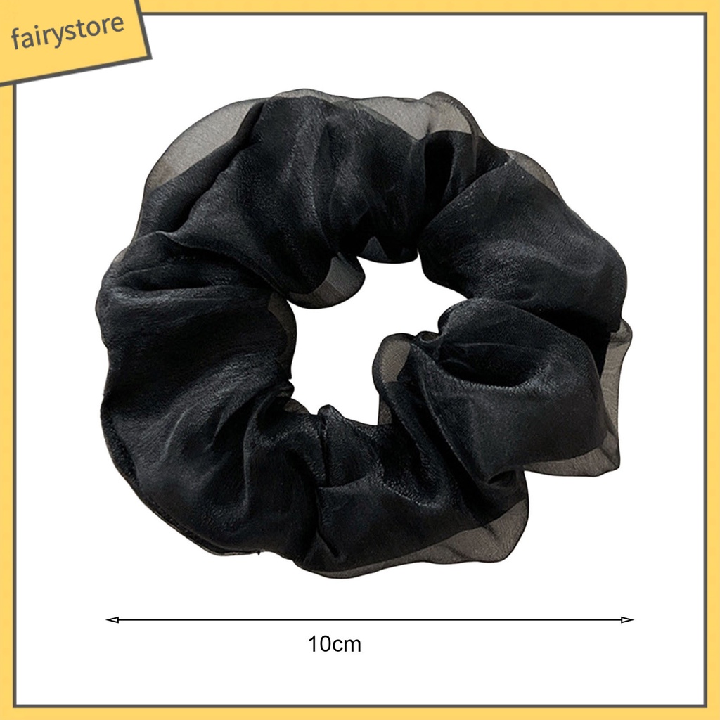 Dây Buộc Tóc Hai Lớp Mềm Mại Co Giãn Chống Rách Màu Trơn Thời Trang Cho Nữ