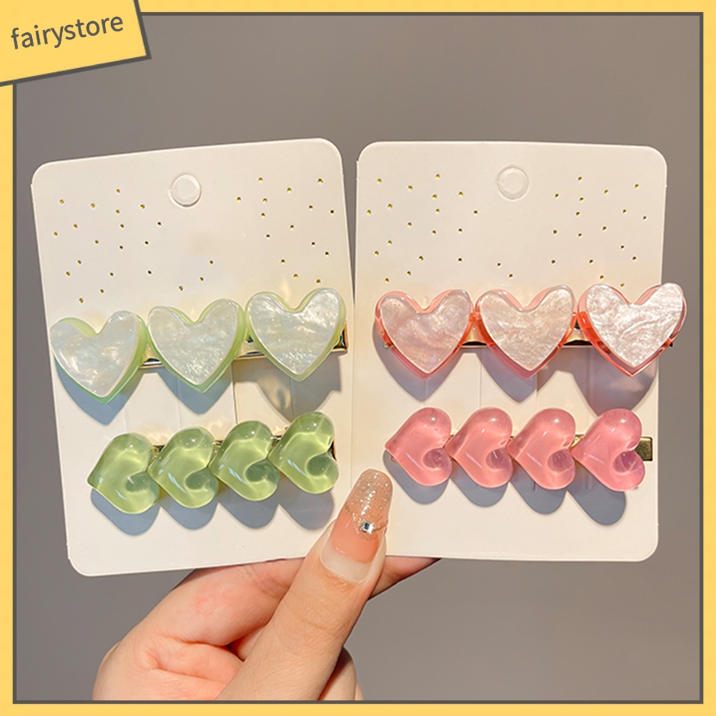 Set 2 Kẹp Tóc Hình Trái Tim Xinh Xắn Cho Nữ