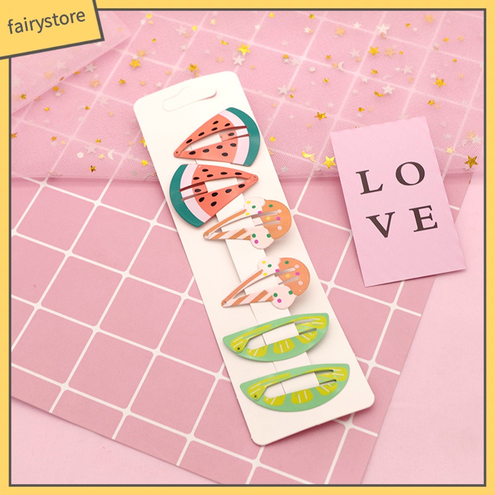 Set 6 Kẹp Tóc Hoạt Hình Xinh Xắn Cho Bé Gái