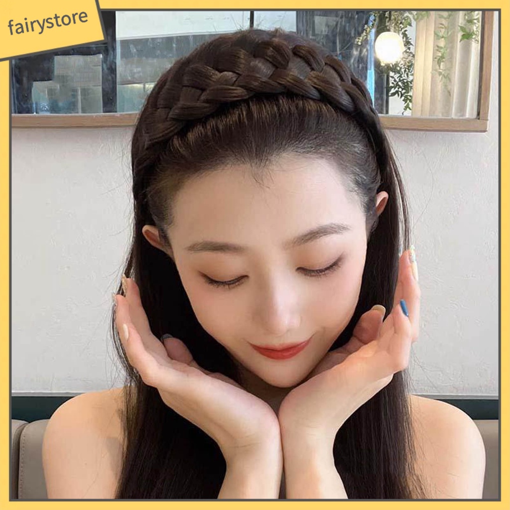 Băng Đô Cài Tóc Giả Thắt Bím Bằng Acrylic Co Giãn Tốt Thời Trang Cho Nữ