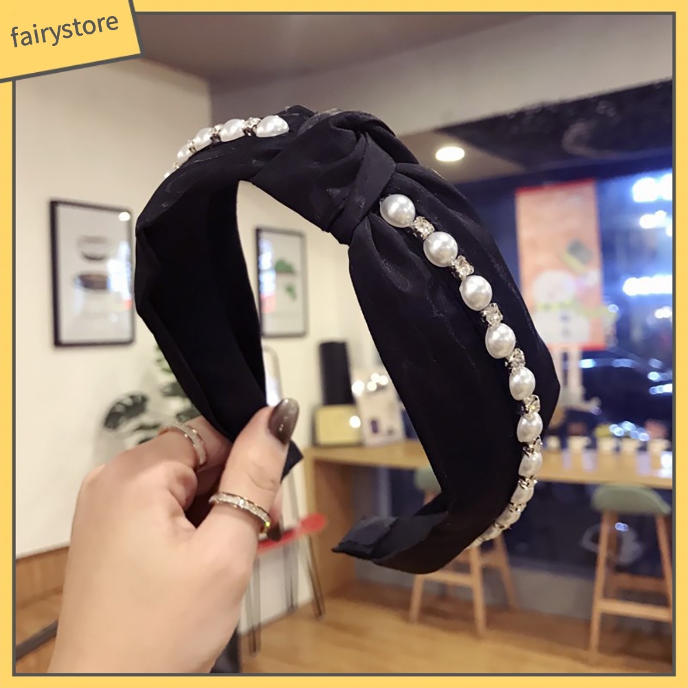 Băng Đô Cài Tóc Đính Ngọc Trai Giả Thời Trang Dành Cho Nữ