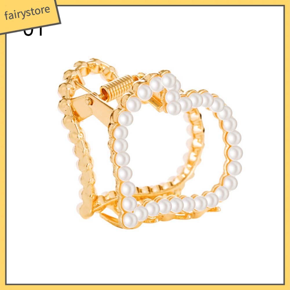 Kẹp Tóc Đính Đá Ngọc Trai Nhân Tạo Thời Trang Dành Cho Nữ Giá Đỡ