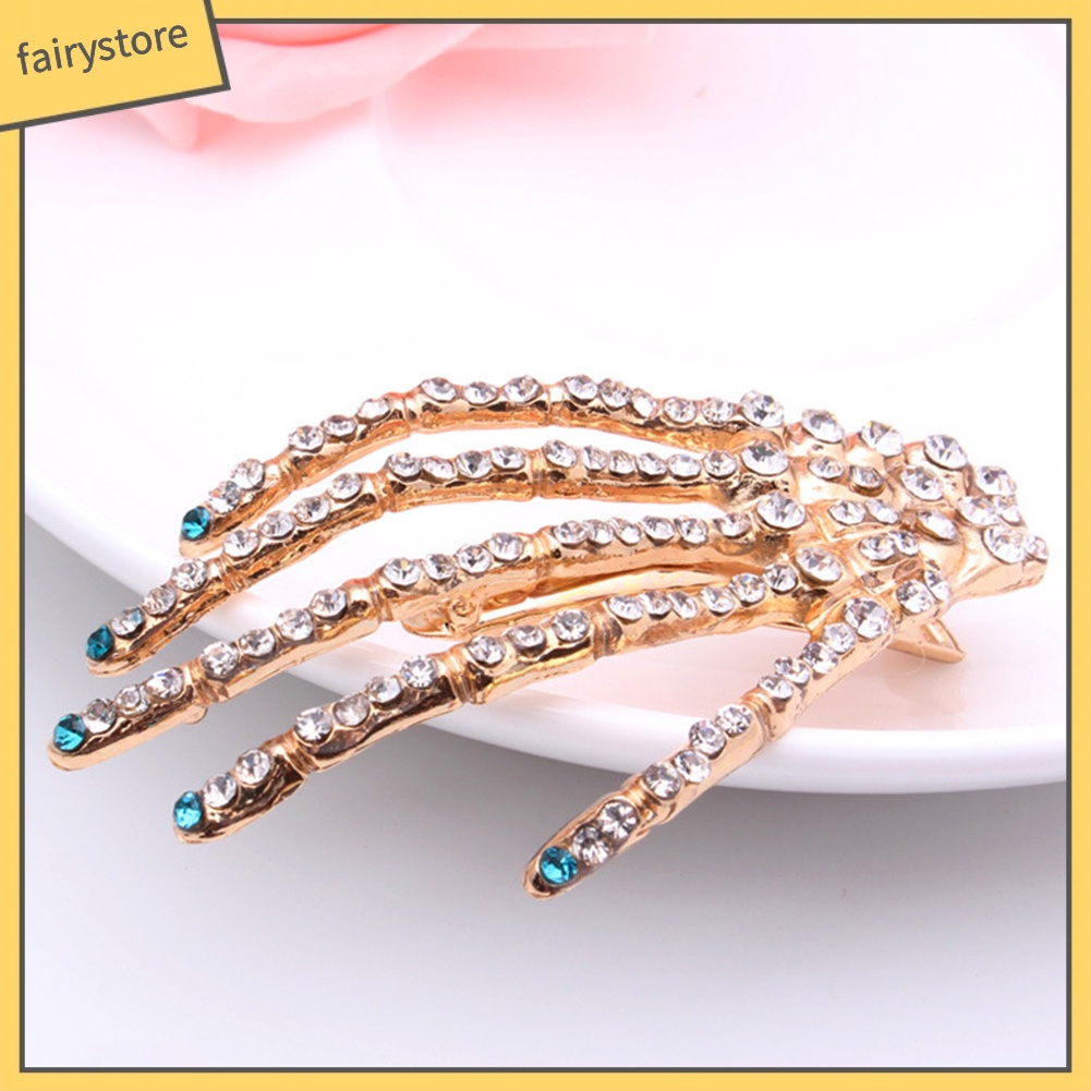 Kẹp Tóc Hình Bàn Tay Đầu Lâu Đính Đá Hóa Trang Cho Nữ