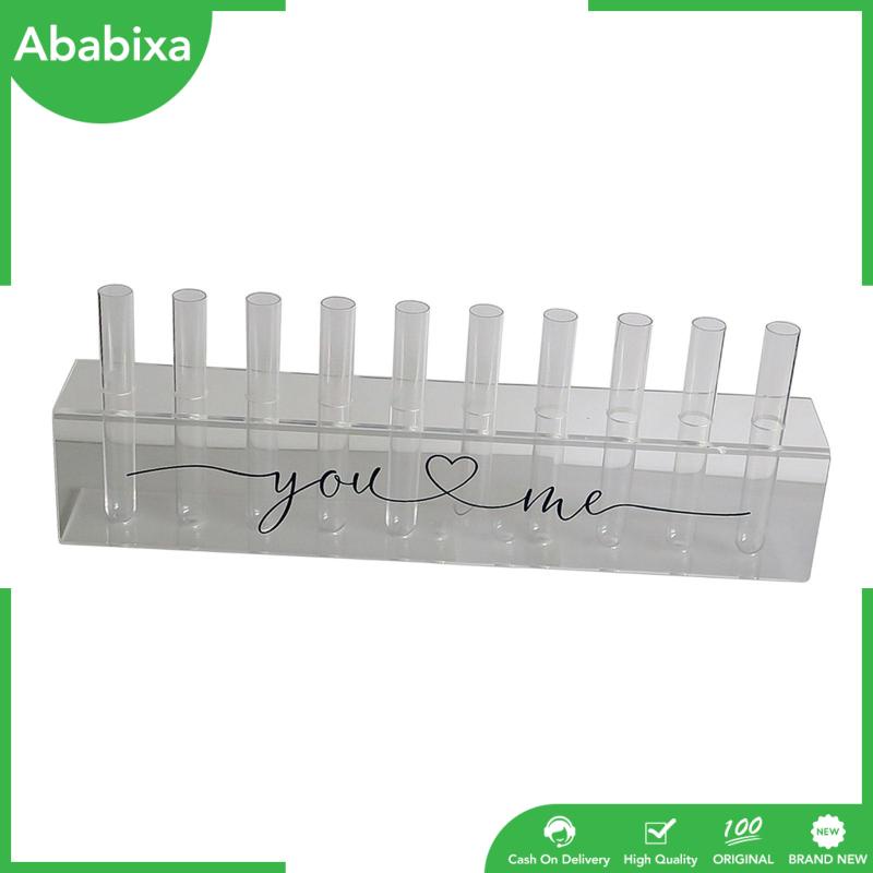 Lọ Hoa Hình Chữ Nhật Bằng Acrylic Kèm 10 Ống Nghiệm Dùng Trang Trí Tiệc Cưới