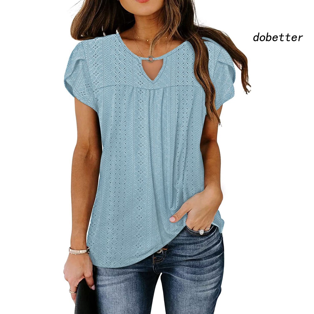 Áo Thun Tay Ngắn Cổ Tròn Viền Mềm Mại Thoáng Khí In Họa Tiết Hoa Màu Trơn Thời Trang Mùa Hè Cho Nữ