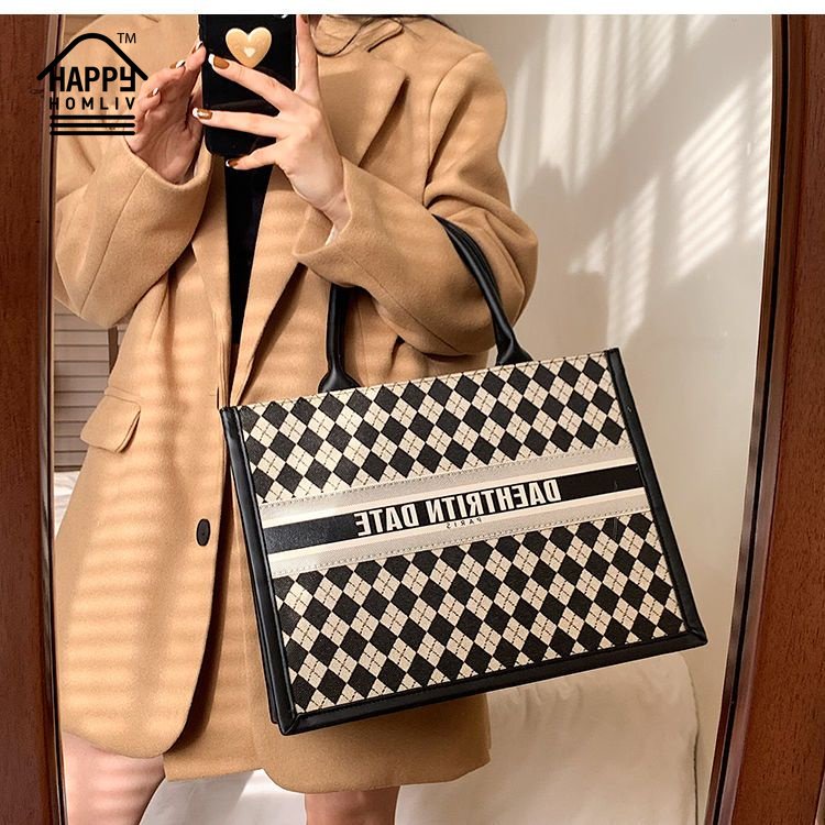 Túi xách tote đeo vai HAPPY HOMLIV 15.6 inch sức chứa lớn cho nữ