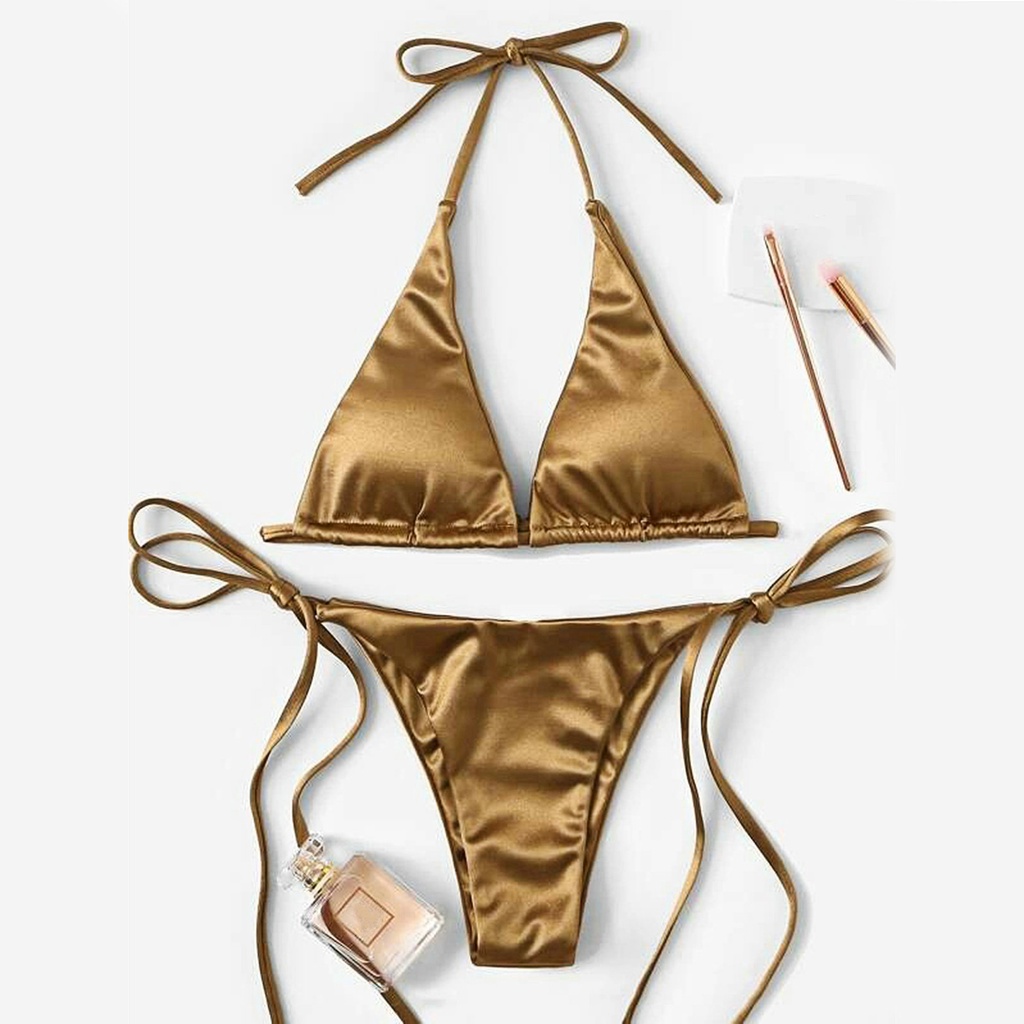 Bộ Bikini 2 Mảnh Màu Sắc Thời Trang Gợi Cảm Cho Nữ