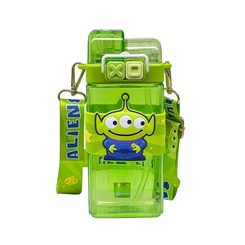 Bình Nước 520ml Sanrio Kèm Ống Hút Họa Tiết Hoạt Hình Dễ Thương