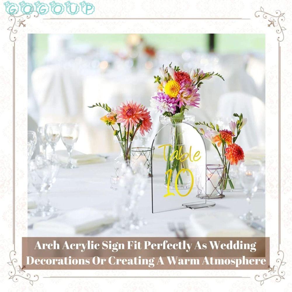 Bộ 5 Bảng Số Bằng Acrylic Trơn Dùng Trang Trí Bàn Tiệc