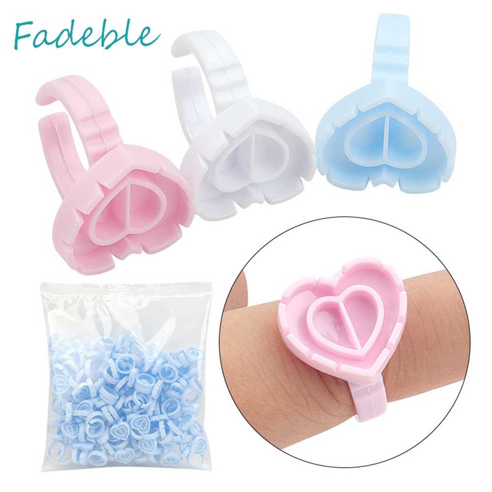 Set 100 Giá Đỡ Nhẫn Gắn Lông Mi Giả Dùng Một Lần Tiện Dụng