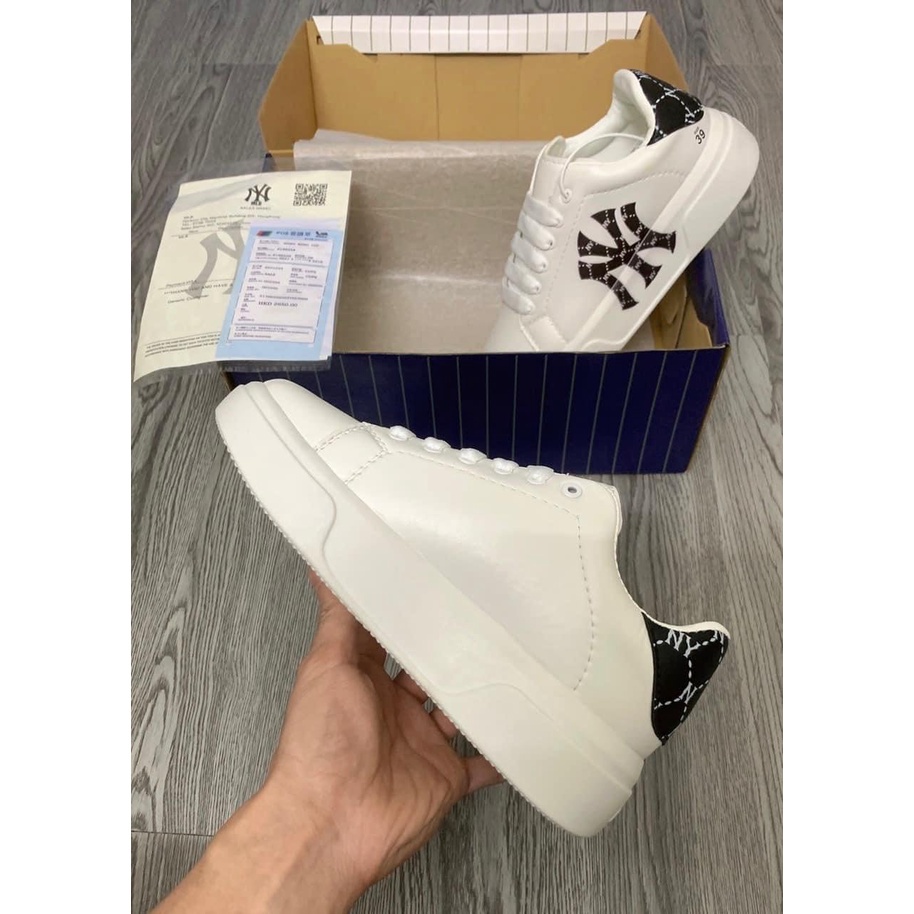 Giày MLB MC Queen   in chữ NY họa tiết mới nhất 2022 D280, Giày MLB MCQ NY bản cao cấp tôn dáng full box bill