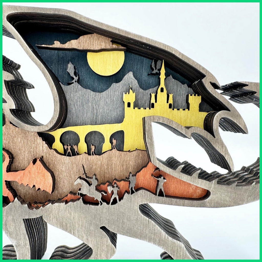 Rồng 3D 3D Chạm Khắc Nhiều Tầng Trang Trí Nội Thất