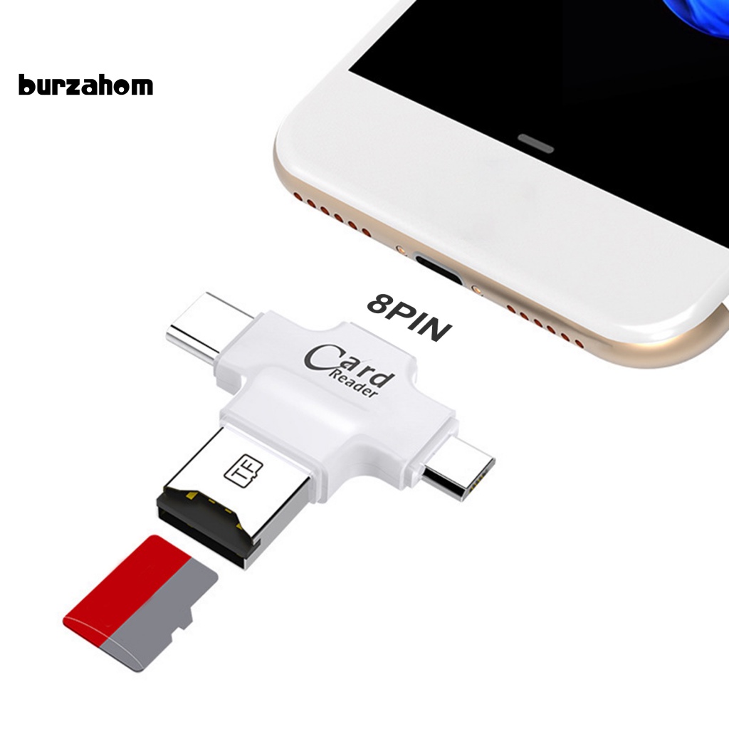 Đầu Đọc Thẻ Nhớ 4 Trong 1 Cổng Micro USB / Type-C / USB-A Cho iPhone Android