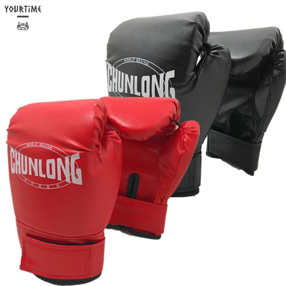 Set 2 Găng Tay Đấm Bốc / Muay Thái Bằng Da PU Chất Lượng Cao