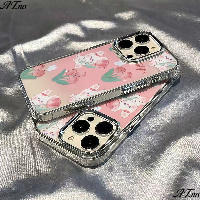 ✅Ốp Điện Thoại Mềm Chống Sốc In Hình Hoa Tulip / Thỏ Cho Iphone 7Max 14Pro 138 / 11I 12 WMXE