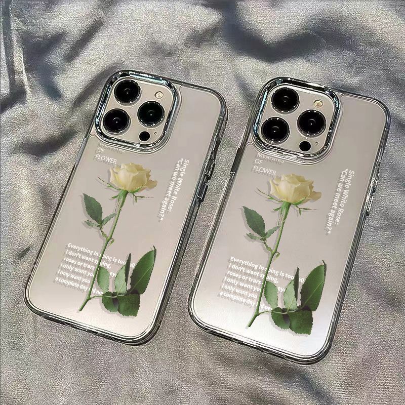 ✅Ốp Điện Thoại Mềm Chống Sốc Họa Tiết Hoa Hồng 13In Cho iPhone12 7plus max14pro 8 11 / C84R