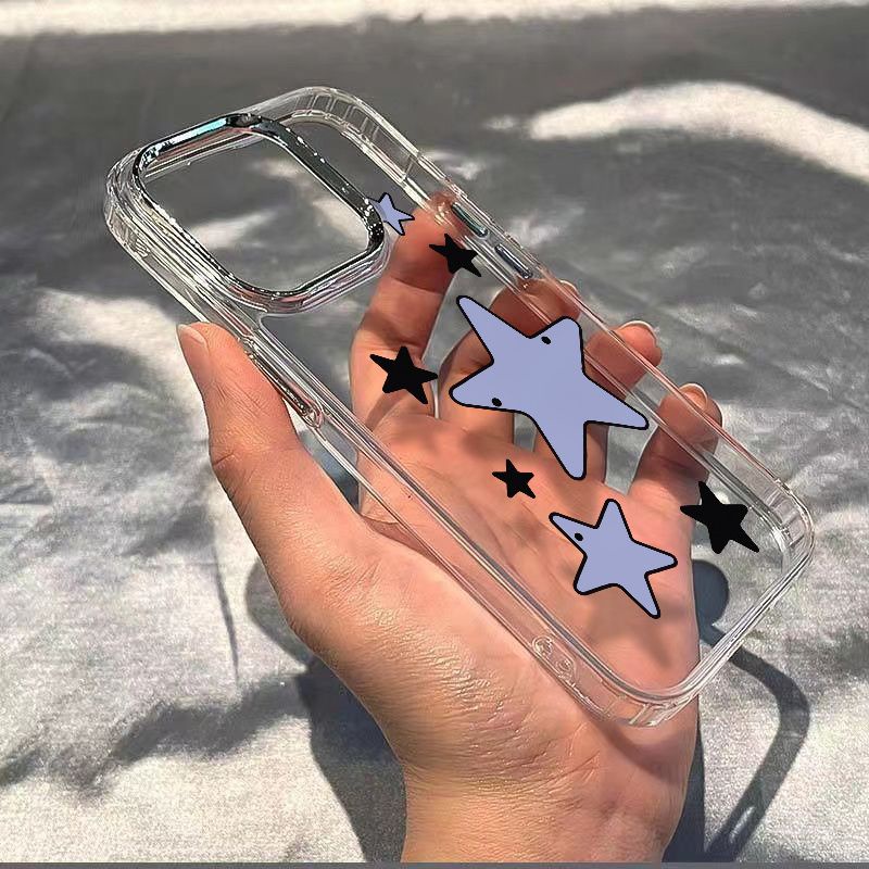 ✅Ốp Điện Thoại Mềm Họa Tiết Hoạt Hình Dễ Thương Cho iPhone 13 13121114Ốp Điện Thoại Chống Sốc Màu Xanh Dương Đen Đơn Giản Cho maxins78plus QDUE