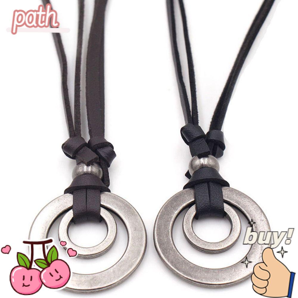 Set 2 Vòng Cổ Da Hai Lớp Màu Đen / Cà Phê Phong Cách Cổ Điển Tùy Chỉnh