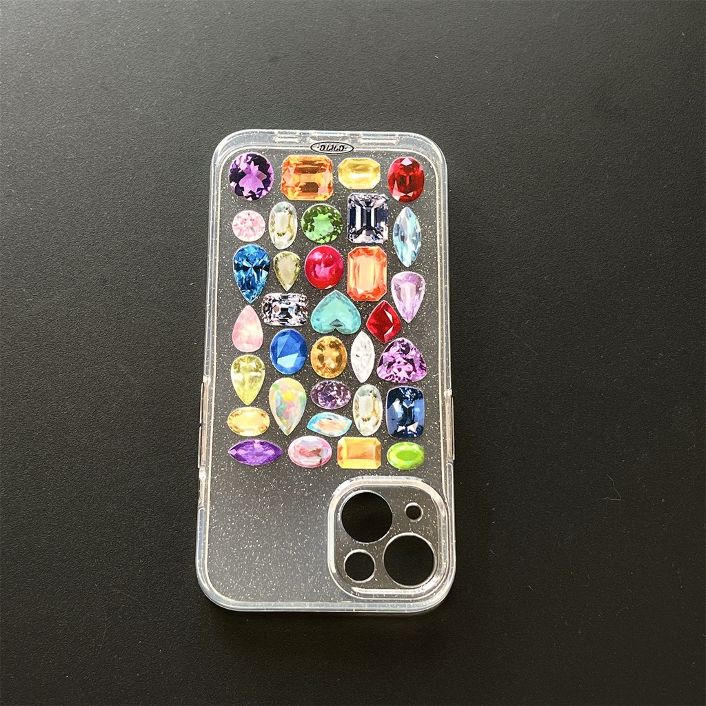 Ốp Điện Thoại Silicon TPU Mềm Trong Suốt Đính Đá Đơn Giản Chống Sốc Kèm Giá Đỡ Cho iPhone 11 13 12 14 Pro Max