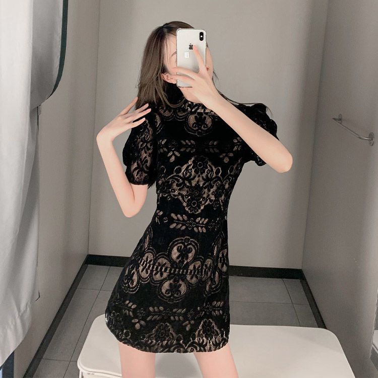 Đầm Ngắn Tay Ôm Dáng Phong Cách Retro Thời Trang Mùa Hè 2023 Mới