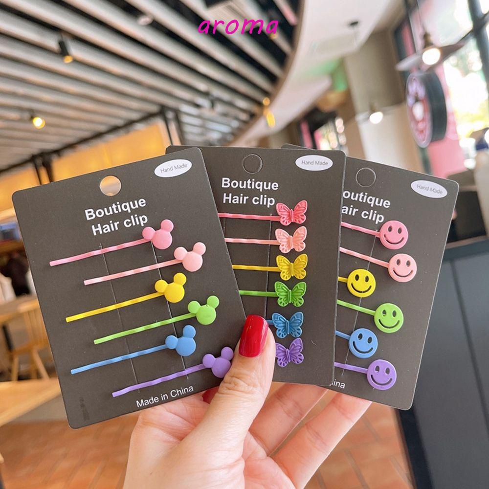 Bộ Kẹp Tóc Hình Ngôi Sao / Nơ / Trái Tim Màu Kẹo Ngọt Phong Cách Hàn Quốc Dễ Thương Cho Bé Gái