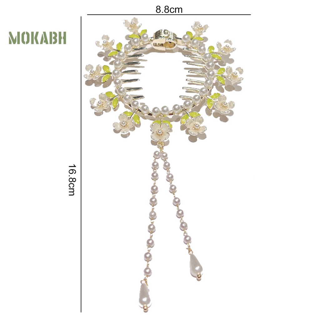 Kẹp Tóc Đính Ngọc Trai Giả Bằng Thép Không Gỉ Trọng Lượng Nhẹ Dùng Trang Trí Tóc Đuôi Ngựa Dành Cho Bạn Nữ