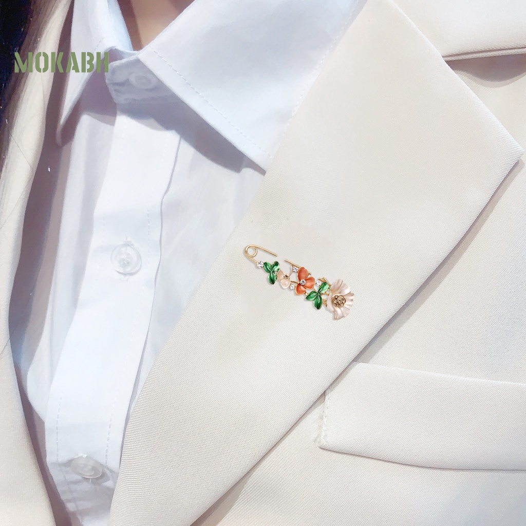Ghim Cài Áo Hình Hoa Đính Đá Mạ Điện Dễ Phối Đồ Thời Trang Cho Nữ