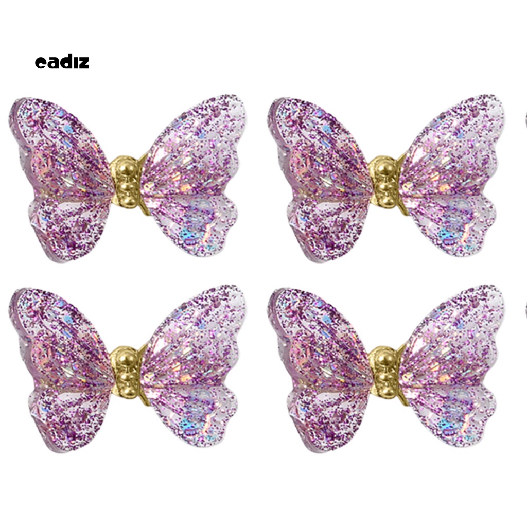 Set 10 Phụ Kiện Trang Trí Móng Tay Hình Bướm 3D Bằng Nhựa Resin DIY