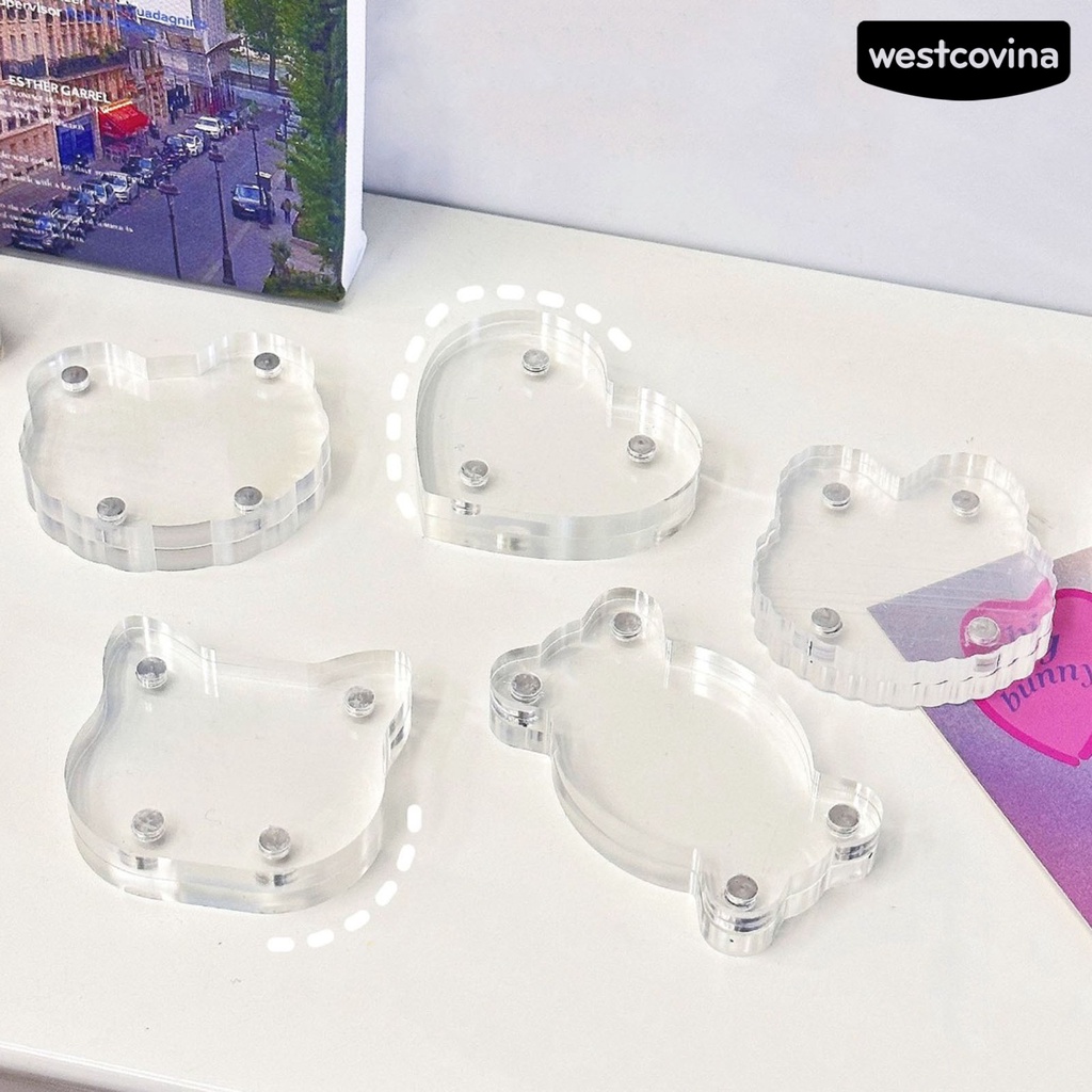 [WSTN]✎Thẻ Gạch Ốp Điện Thoại Bằng Acrylic Trong Suốt Bề Mặt Mịn Hình Chữ Nhật / Thỏ / Kẹo DIY