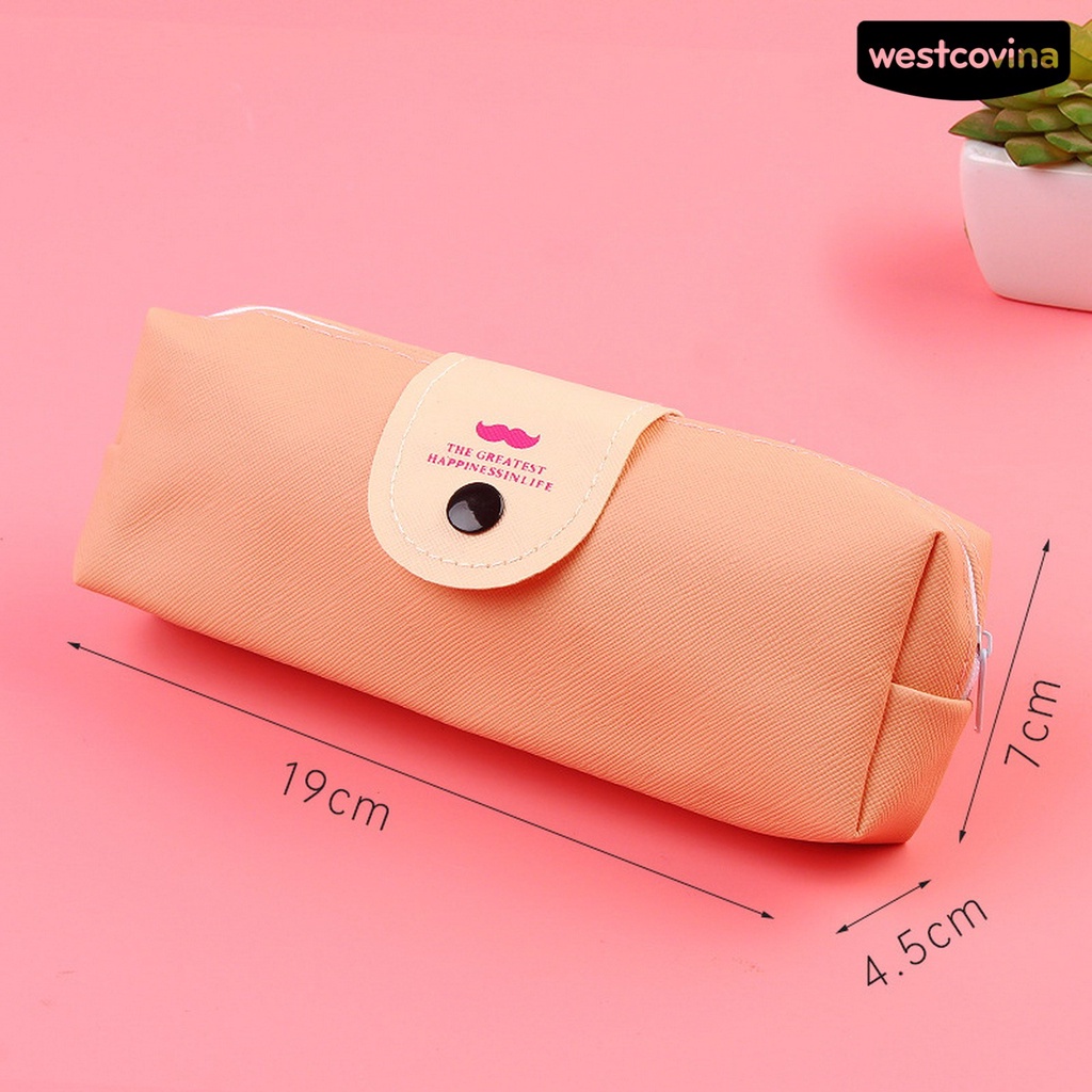 [WSTN]✎Túi Đựng Bút Chì Sức Chứa Lớn Có Khóa Kéo In Họa Tiết Hoạt Hình Dễ Thương Cho Học Sinh