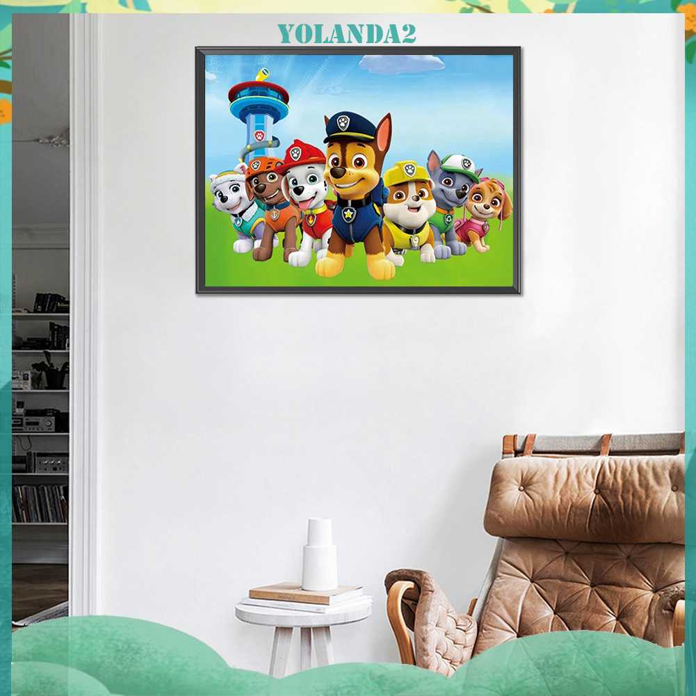 Bộ Tranh Đính Đá 5D Họa Tiết Hoạt Hình PAW Patrol Độc Đáo DIY Dùng Trang Trí Nhà Cửa