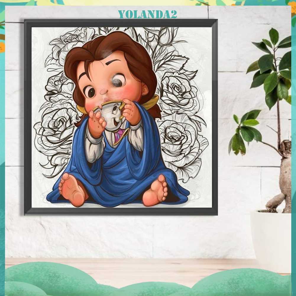 Tranh Đính Đá Kim Cương Toàn Bộ 5D DIY Hình Vẽ Công Chúa Belle