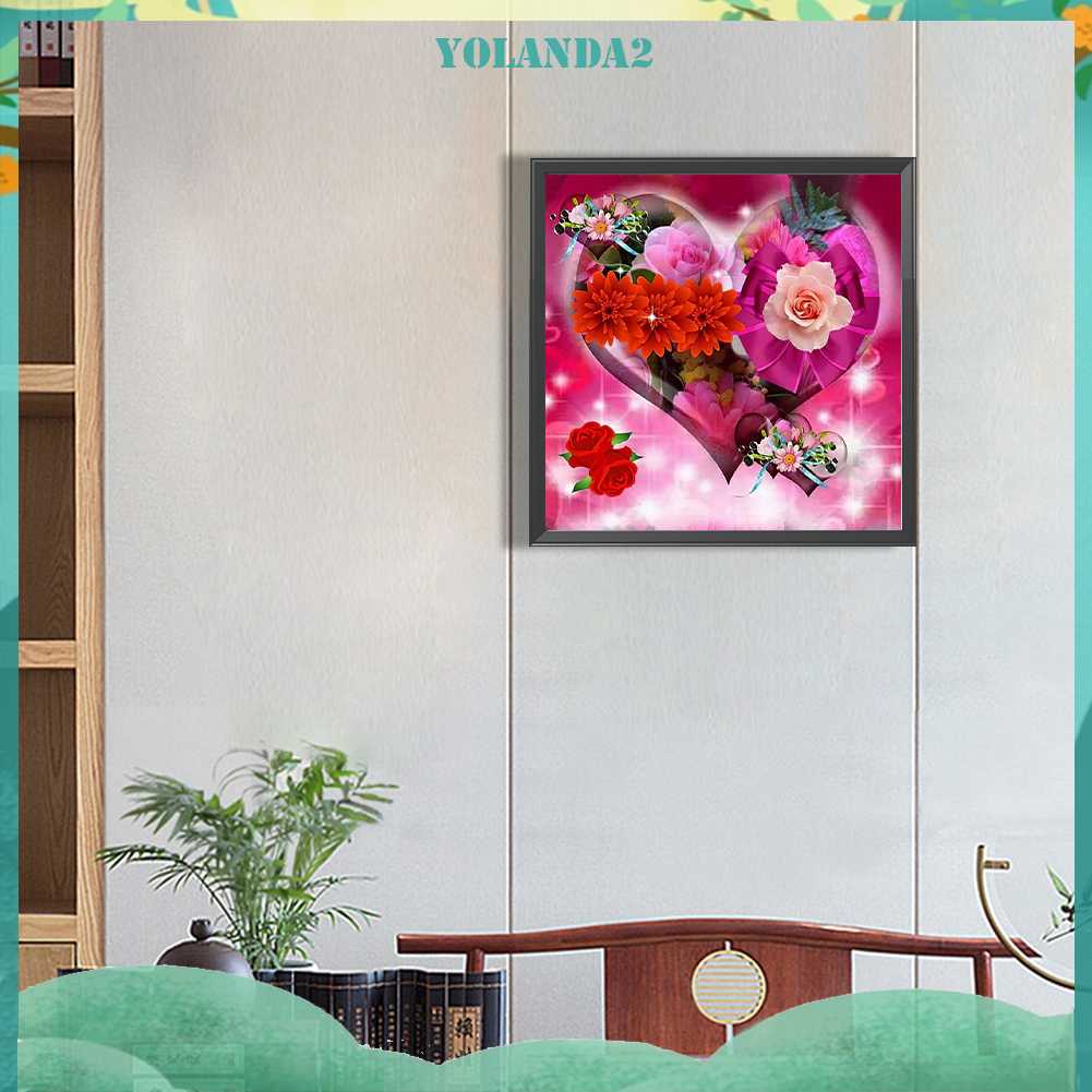 Tranh Đính Đá Kim Cương Toàn Bộ 5D DIY Hình Vẽ Hoa Trang Trí Nhà Cửa