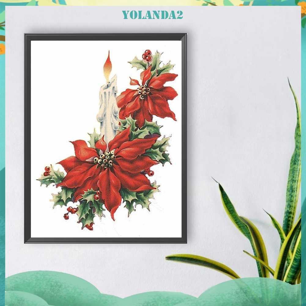 Tranh Đính Đá Kim Cương Toàn Bộ 5D DIY Hình Vẽ Hoa Nến