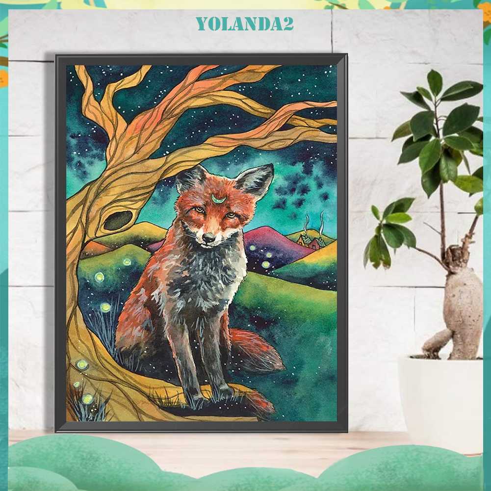 Bộ Tranh Đính Đá 5D Họa Tiết Chú Cáo Độc Đáo DIY Dùng Trang Trí Nhà Cửa