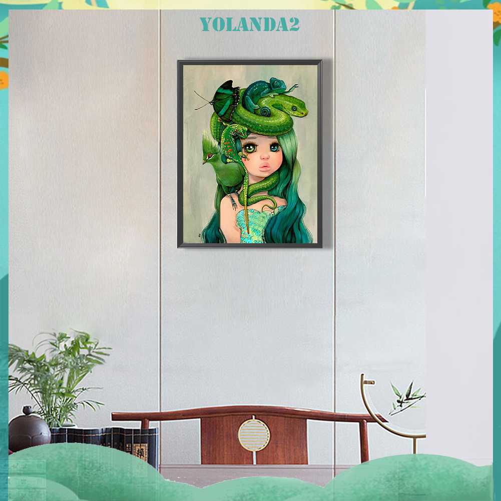 Tranh Đính Đá Kim Cương Toàn Bộ 5D DIY Hình Vẽ Cô Gái Trang Trí Nhà Cửa