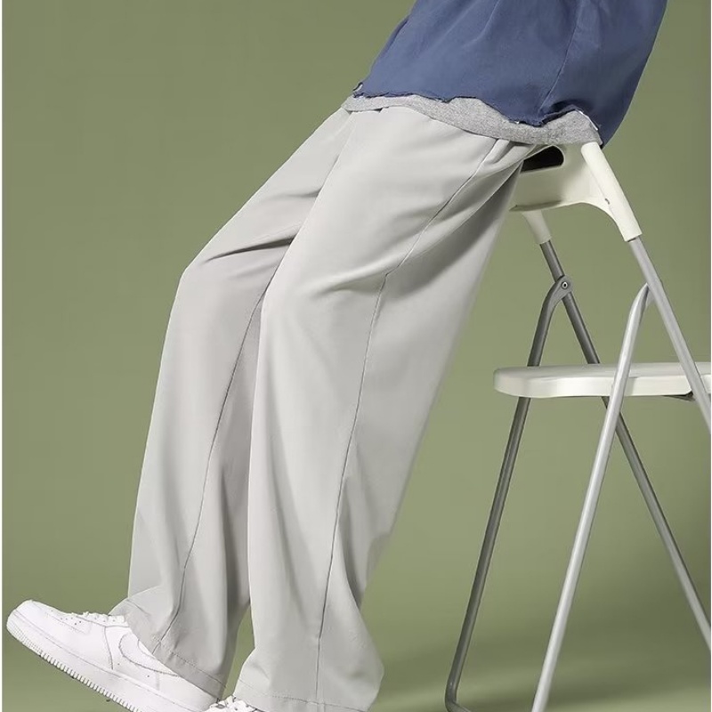 Quần Dài Vải Lụa Lạnh Thoáng Khí Nhanh Khô Phong Cách Đường Phố Mỹ Thời Trang Mùa Hè Cho Nam