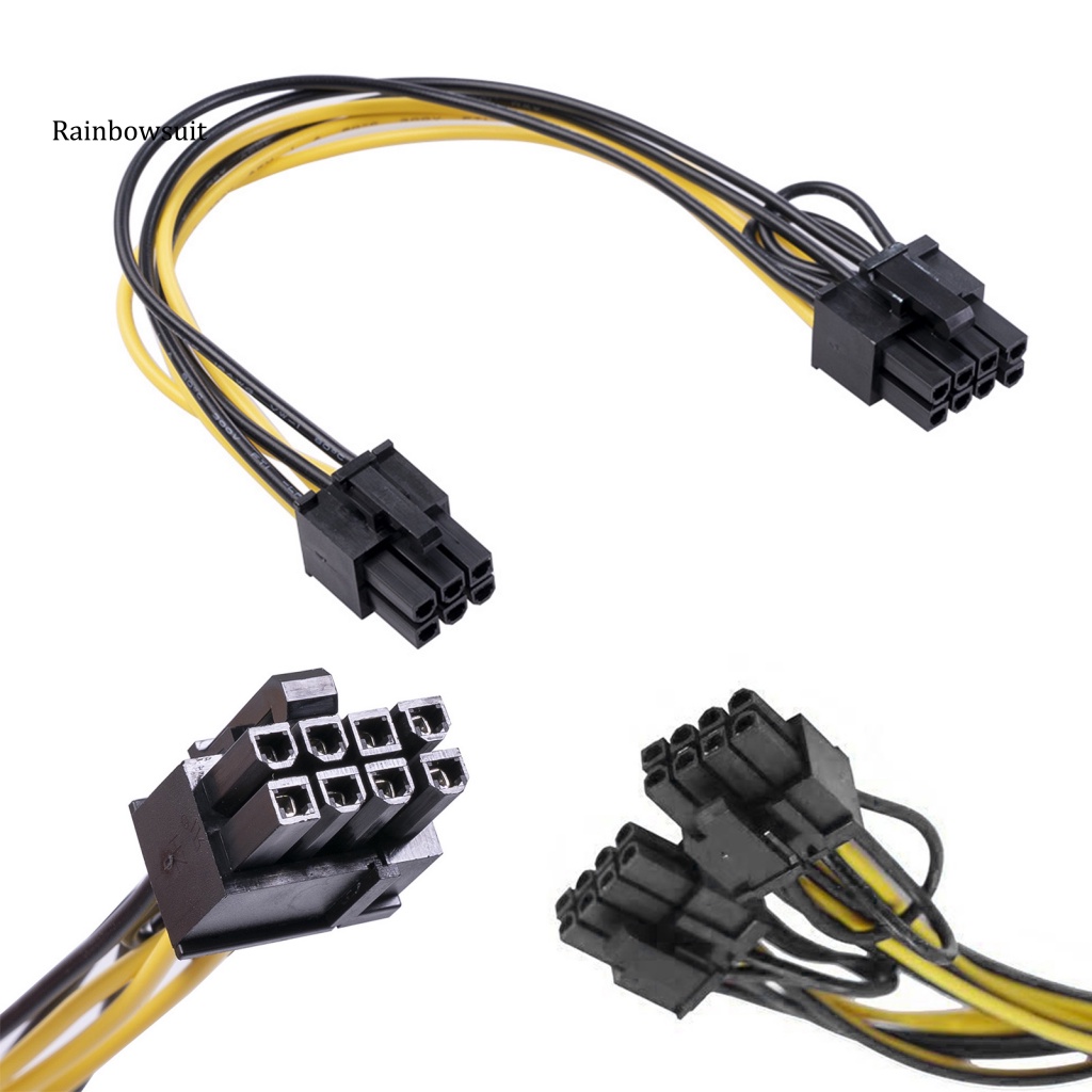 Set 5 Dây Cáp Nối Dài 20cm Chuyển Đổi 6 Pin Sang 8 Pin Cho Thẻ Đồ Họa Máy Tính